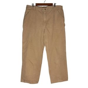 Carhartt | Men | Khaki Heavyweight Cotton Canvas Carpenter Pants | Size 40x30